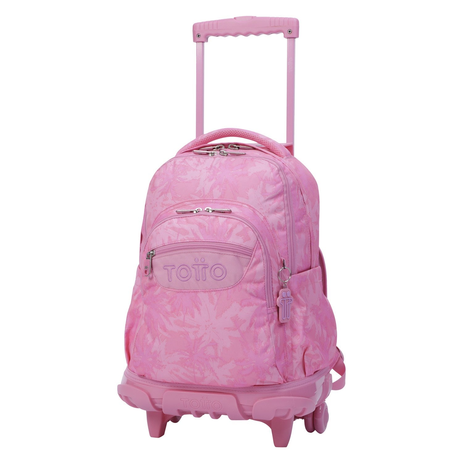 School backpack Totto with wheels - 8ie lines - Palmeras Rosas