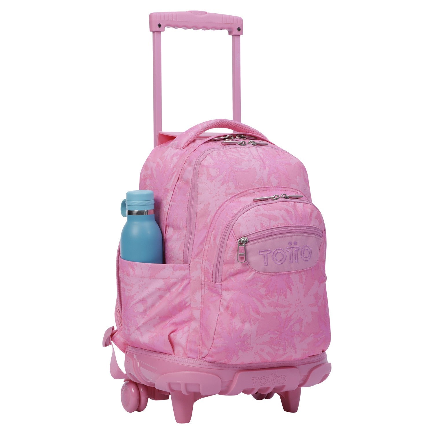 School backpack Totto with wheels - 8ie lines - Palmeras Rosas