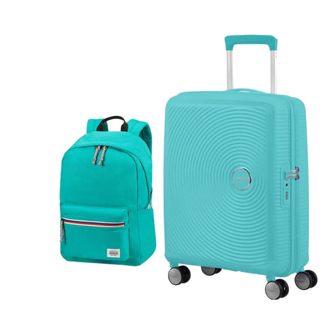 Pack Maleta Cabina SoundBox + Mochila Up Beat Teal de American Tourister Turquoise