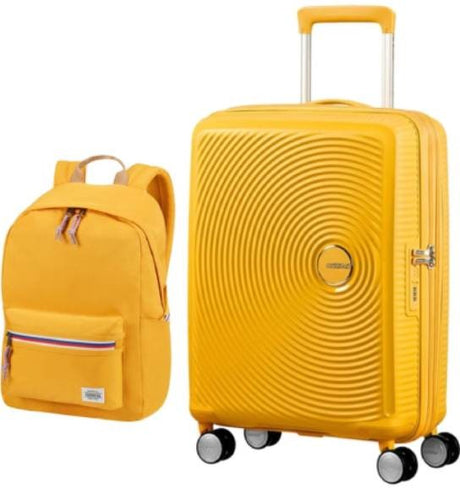 Pack Maleta Cabina SoundBox + Mochila Up Beat de American Tourister Amarilla