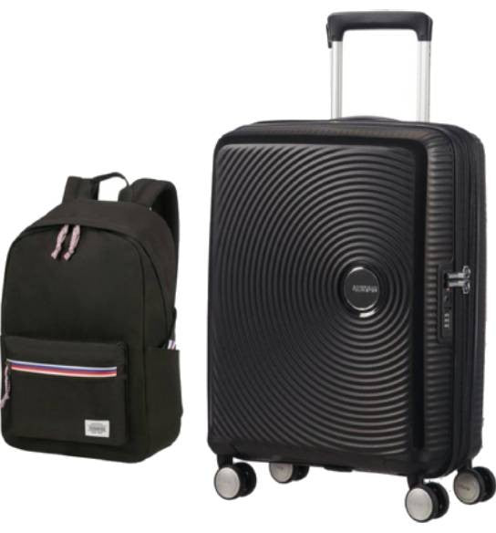 Pack Maleta Cabina SoundBox + Mochila Up Beat de American Tourister black