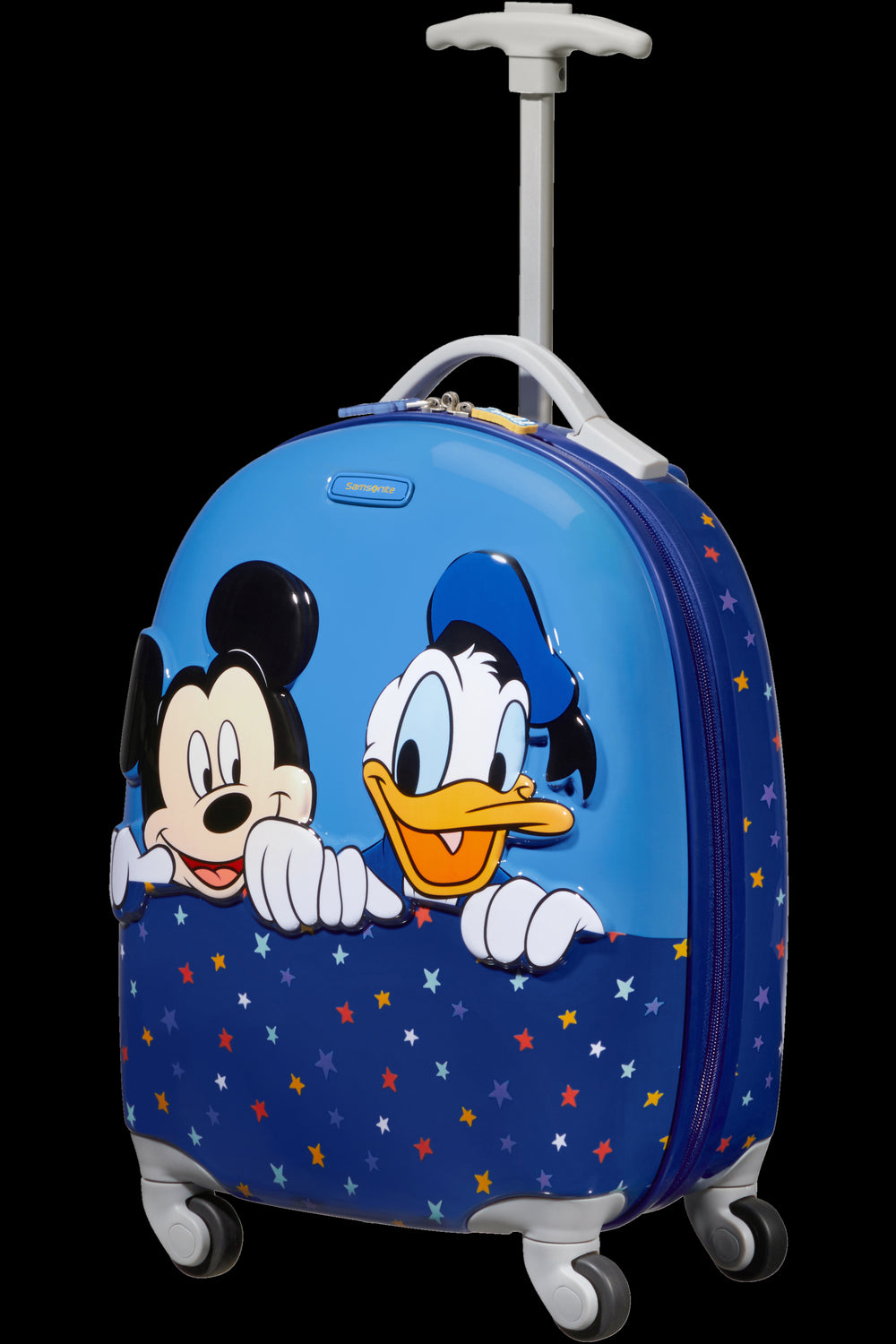 Mickey und Donald spielt den Kinderkoffer von Kinder Disney Ultimate 2.0 Samsonite