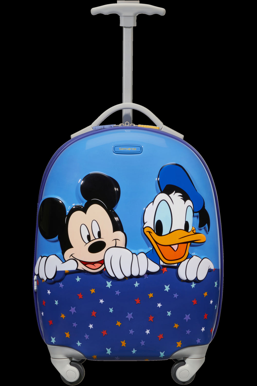 Mickey und Donald spielt den Kinderkoffer von Kinder Disney Ultimate 2.0 Samsonite