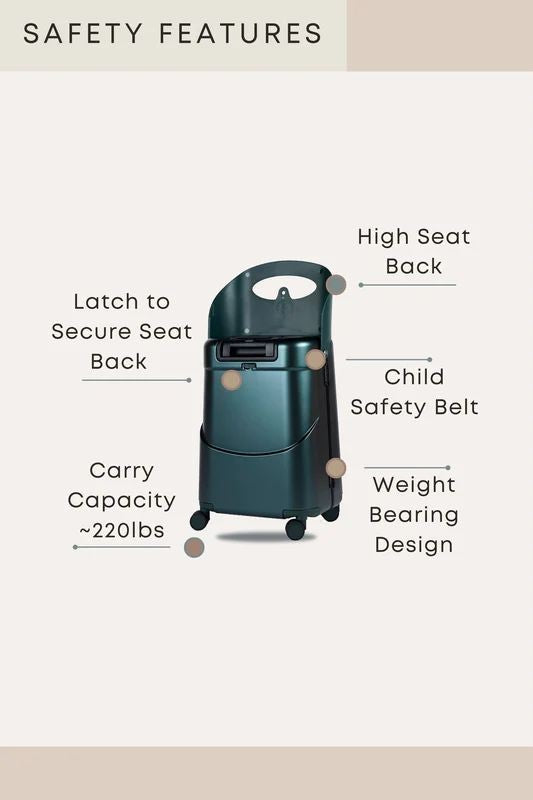 MIAMILY Medium suitcase with seat -check in- Mist Gray