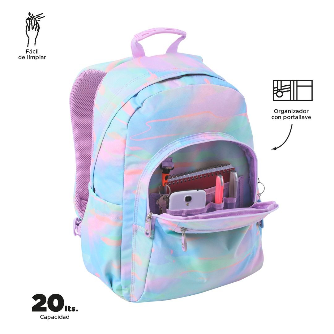 Mochila escolar Totto adaptable a carro Acuareles- Helados y Frutas 2DN