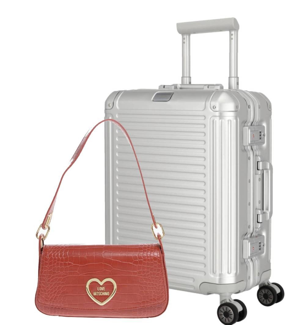 Moschino + Bag Pack TRAVELITE 55 cm Kabine Nächste 2.0 Aluminium