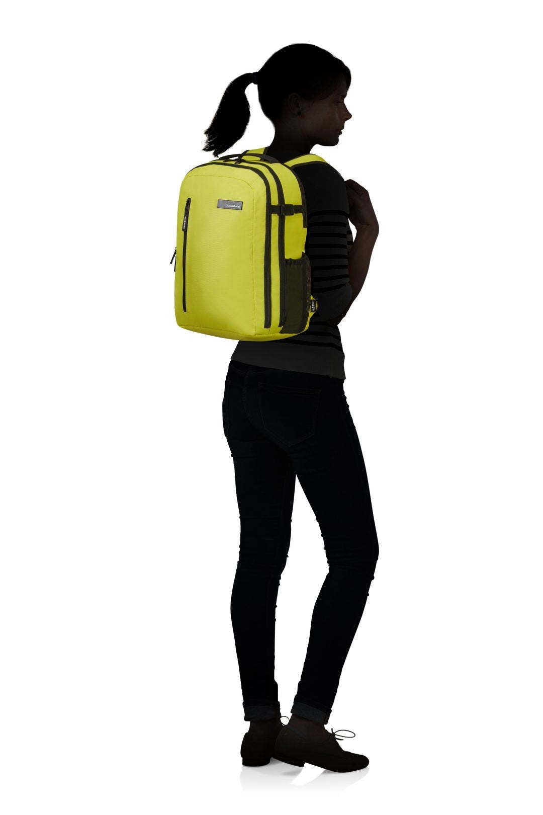 Régler le roader Valise cabine 55 cm et sac à dos portable M - 15,6 "- citron vert