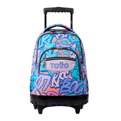 TOTTO Mochila da escola com rodas - linhas - Jaguar tropical 8iv